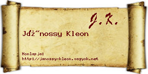 Jánossy Kleon névjegykártya